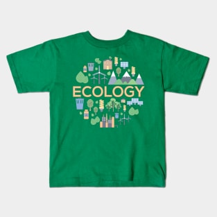 ecology doodle concept Kids T-Shirt